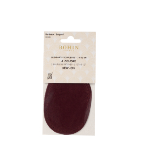 Sew-on suede oval repair patches