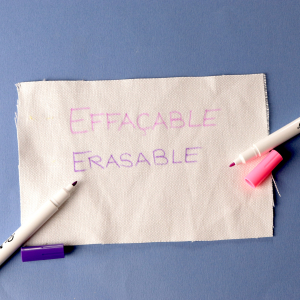 Self vanishing fabrics marker