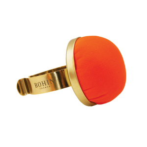 Velvet pincushion with metallic bracelet