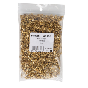 Safety pins - coiled spring yellow brass S2