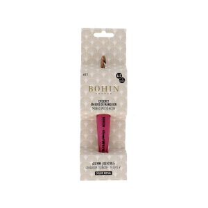 Crochet - Bois de manguier - 15 cm - N°6,5 - Fuchsia - Blister x1