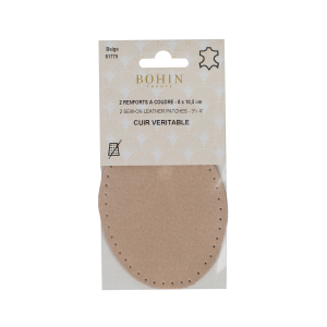 Sew-on oval leather repair patches