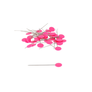 ÉPINGLES TÊTE PLASTIQUE PASTILLE FUCHSIA - 42 x 0.55 mm - Blister x100