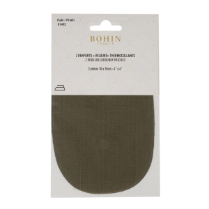 Iron on oval repair patches - "corduroy"