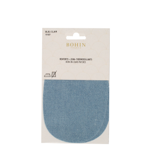Iron on oval repair patches - "jeans"