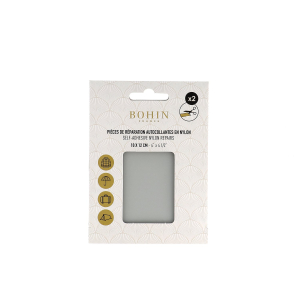 PIECE NYLON AUTOCOL. 2x 10*12cm - GRIS CLAIR