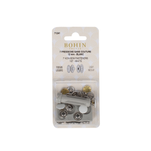 Light fabrics colored non sew fasteners 