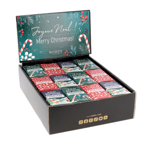 Extra-fine Couturex pins – 200 pces EC4 N°4 = 30 mm - ø 0,60 mm - Christmas- Disp.x36