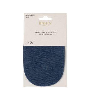 Iron on oval repair patches - "jeans"