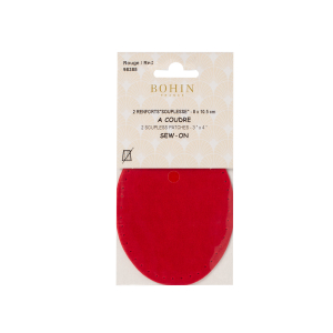 Sew-on suede oval repair patches