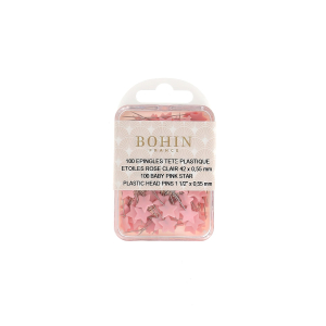 ÉPINGLES TÊTE PLASTIQUE PASTILLE FUCHSIA - 42 x 0.55 mm - Blister x100