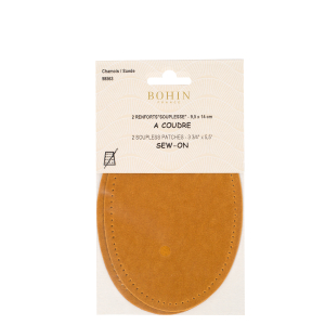 Sew-on suede oval repair patches