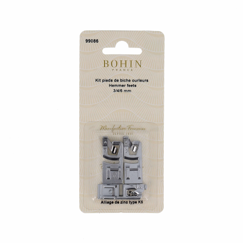 Assortiment de 3 pieds de biche ourleurs - 3/4/6 mm
