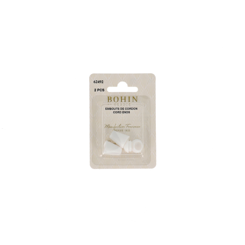 CORD ENDS GM 13,5x22x5mm WHITE blister x2