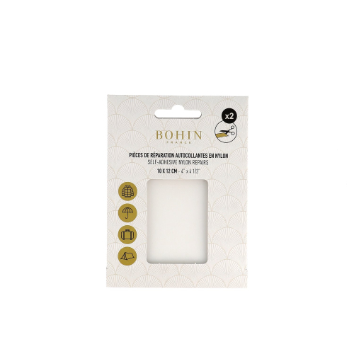 Self-adhesive nylon repairs - 10x12cm - White - Blister x2
