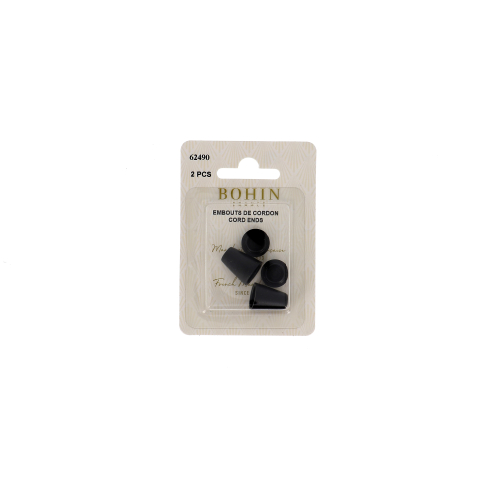 CORDS ENDS - 13,5x22x5mm BLACK blister x2