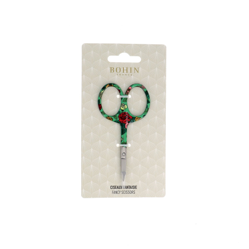 Fancy embroidery scissors - Blossom collection - Vert - Blister x1