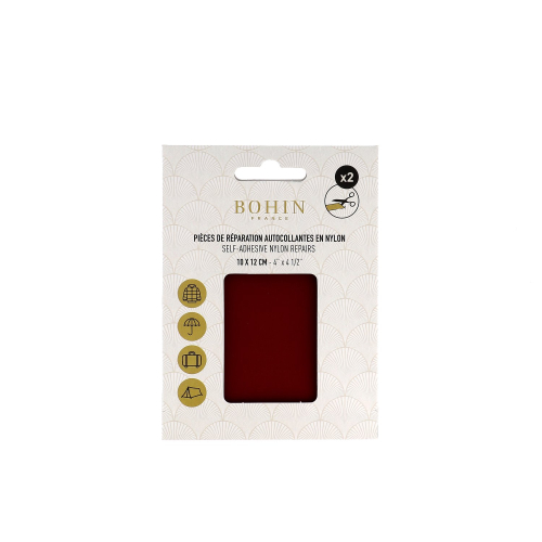 PIECE NYLON AUTOCOL. 2x 10*12cm - BORDEAUX