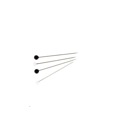 Glass head pin - 30 x 0.50 mm. - Black/white - 7.8 g - Blister