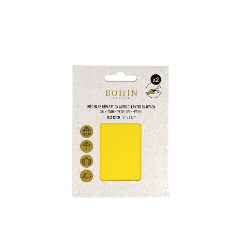 PIECE NYLON AUTOCOL. 2x 10*12cm - JAUNE