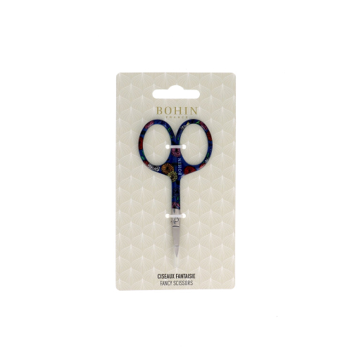 Fancy embroidery scissors - Blossom collection - Blue - Blister x1