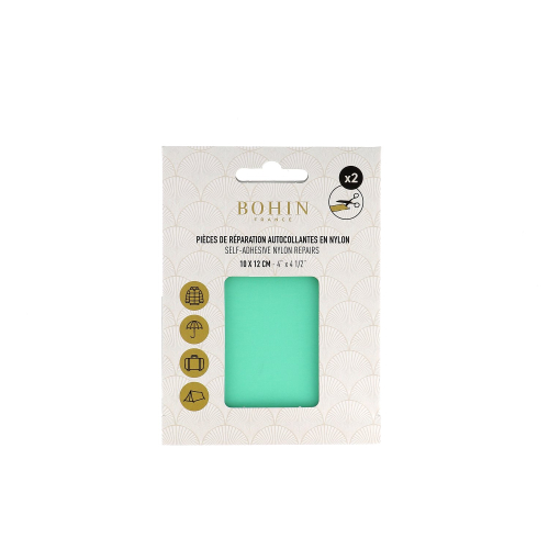 PIECE NYLON AUTOCOL. 2x 10*12cm - VERT MENTHE
