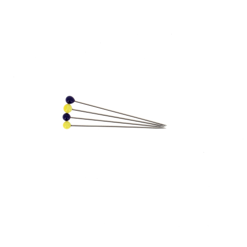 Glass head pins - 36 x 0.50 mm. - Blue/yellow - 8.4 g - Blister